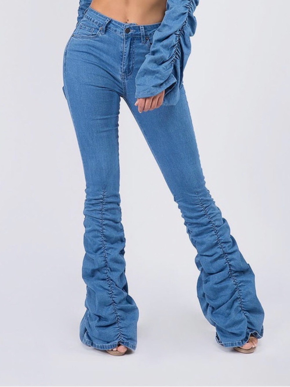 American Bazi Women's Scrunched Bungee Jeans